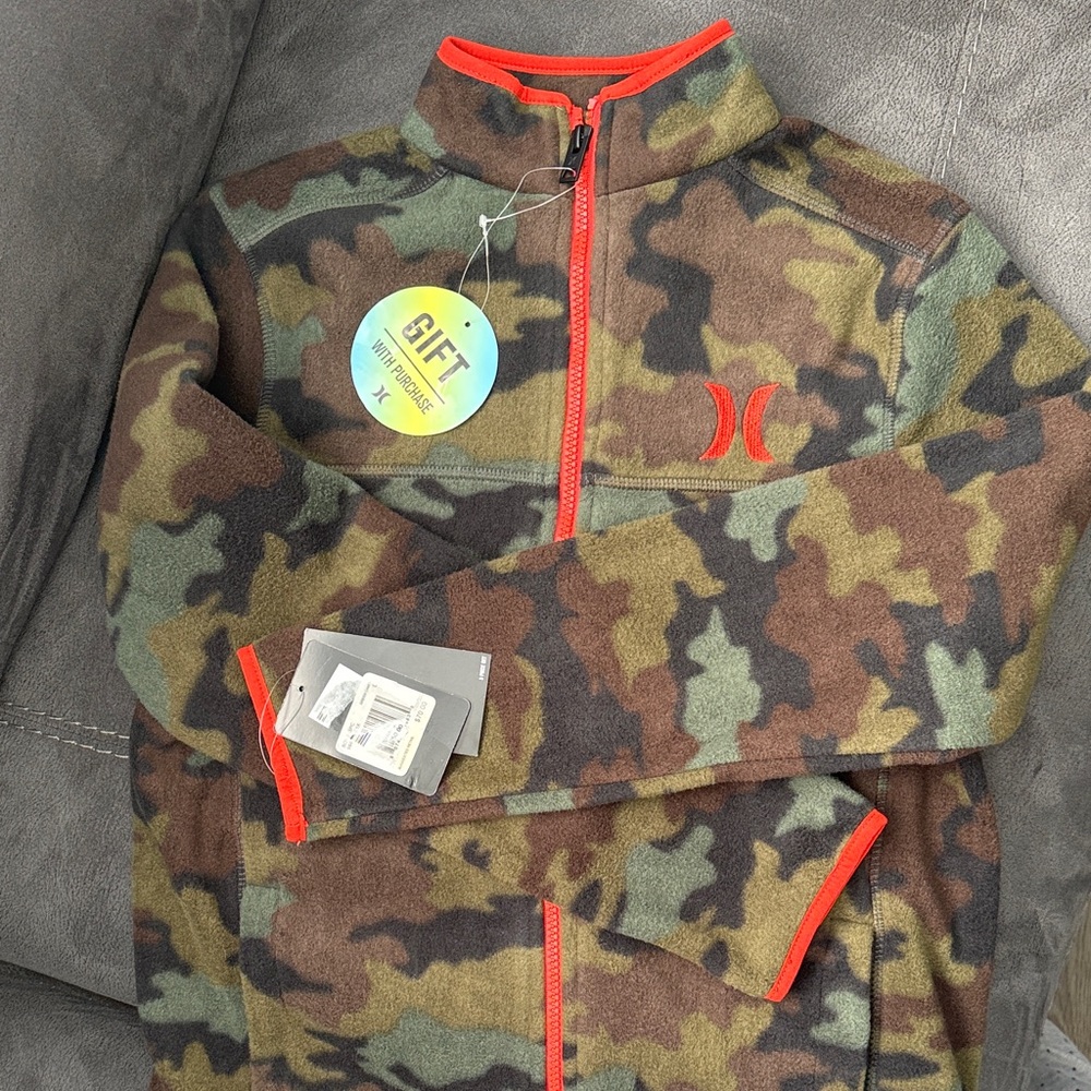Hurley Kids Camo Jacket with Red Accents